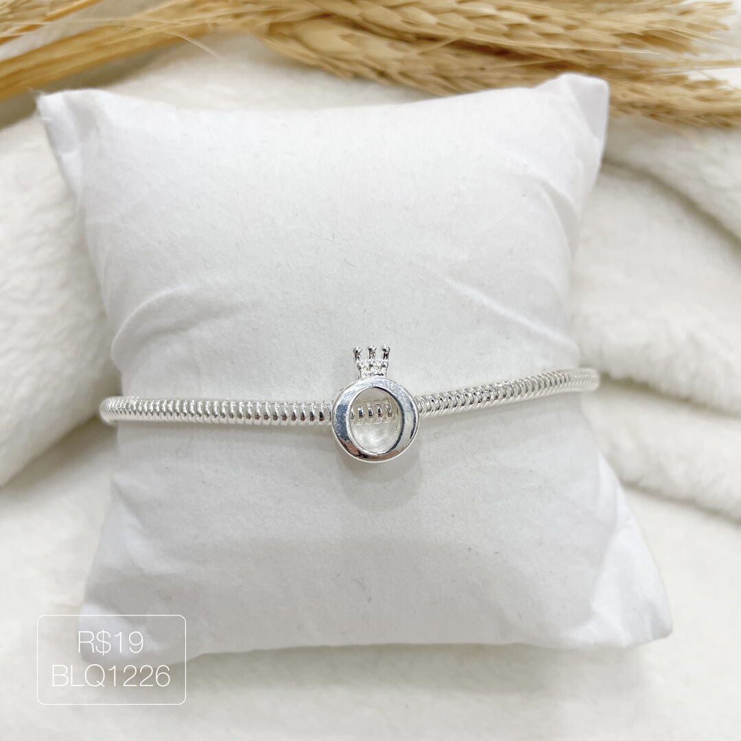 Berloque Simbolo Pandora Passador Liso Prateado